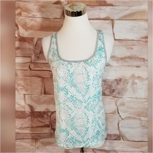 Tart Racerback Snakeskin Tank Teal Gray White